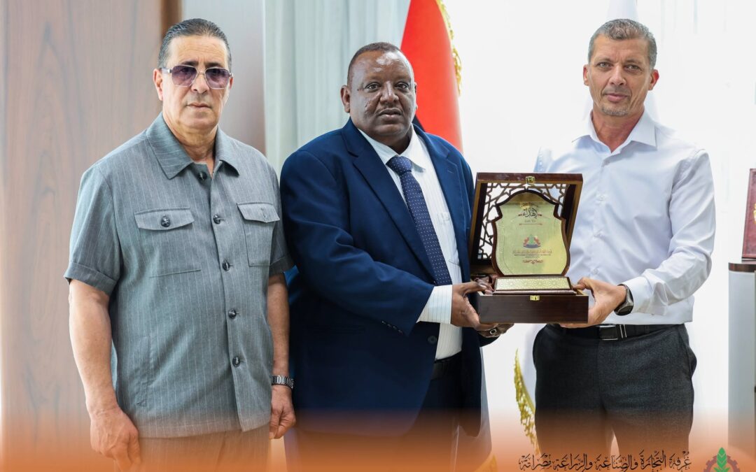 زيارة المستشار العام لسفارة “جمهورية السودان” لدى ليبيا والوفد المرافق له. لغرفة التجارة والصناعة والزراعة مصراته